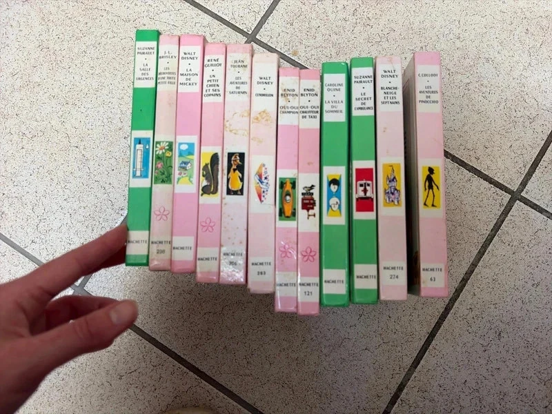 Lot de livres vintage Bibliothèque Rose & Bibliothèque Verte – Disney, Oui-Oui, classiques jeunesse